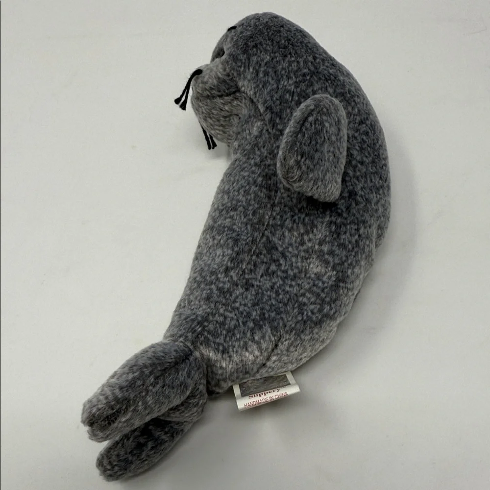 Ty Beanie Baby Slippery Gray Plush Seal Pet Toy for kids Stuffed Animal